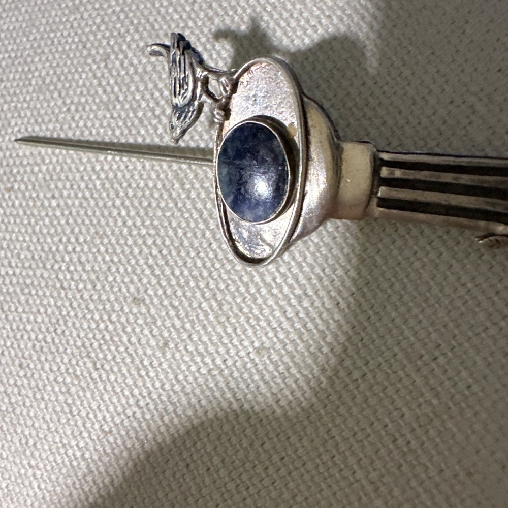 trifari Sterling silver brooche with Australian opal